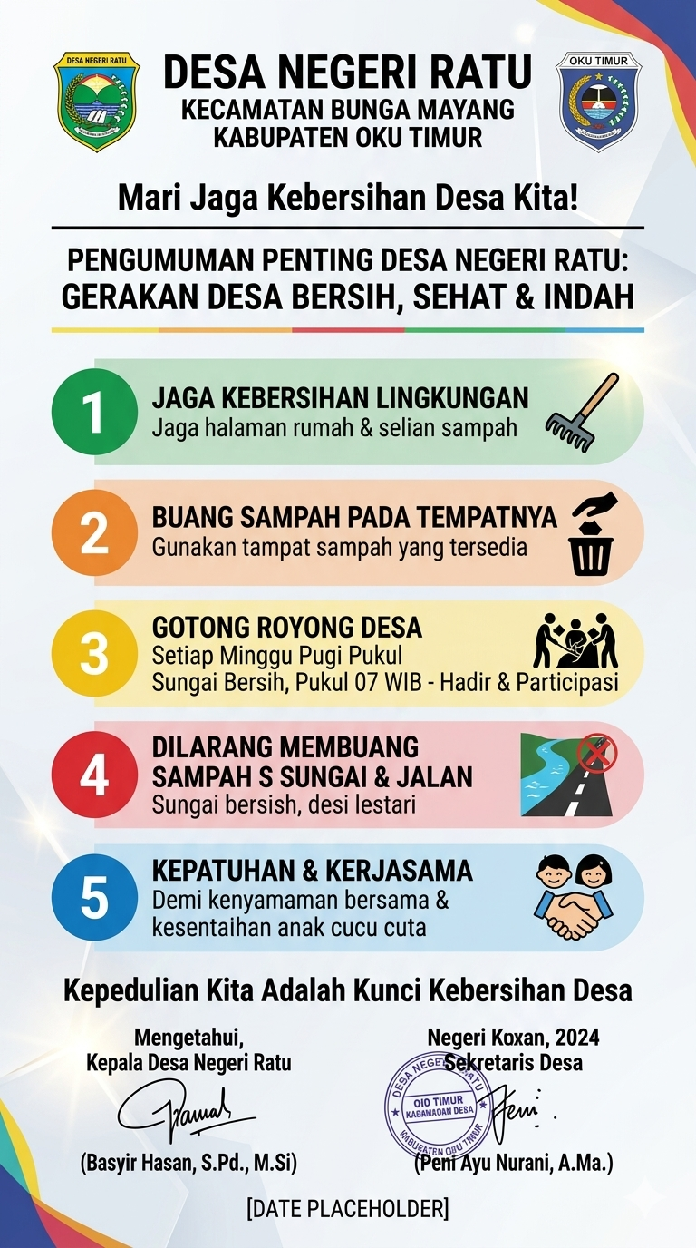 Wujudkan Lingkungan Asri, Pemerintah Desa Negeri Ratu Ajak Warga Galakkan Gerakan Desa Bersih dan Sehat